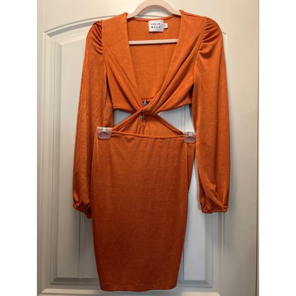 Hello Molly Women’s Elegant Party Cutout‎ Trendy Sexy Mini Dress Size 6 Orange - Picture 5 of 7